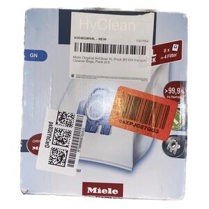 Miele AirClean XL Pack 3D GN Efficiency Vacuum Cleaner Dust Bags, 8PK + 4 Filter